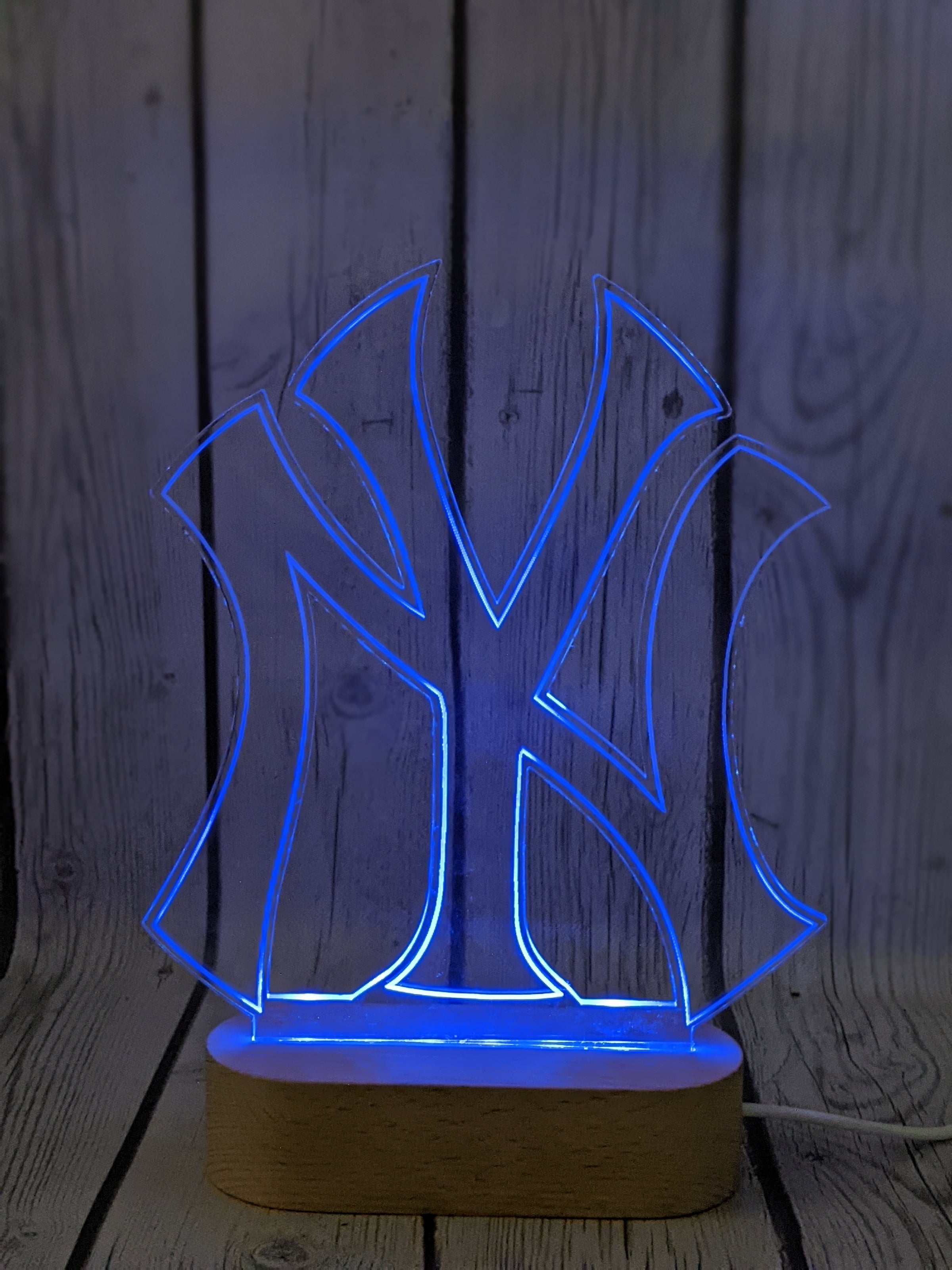 3D Engraved Custom Made Acrylic LED New York Yankees Sign